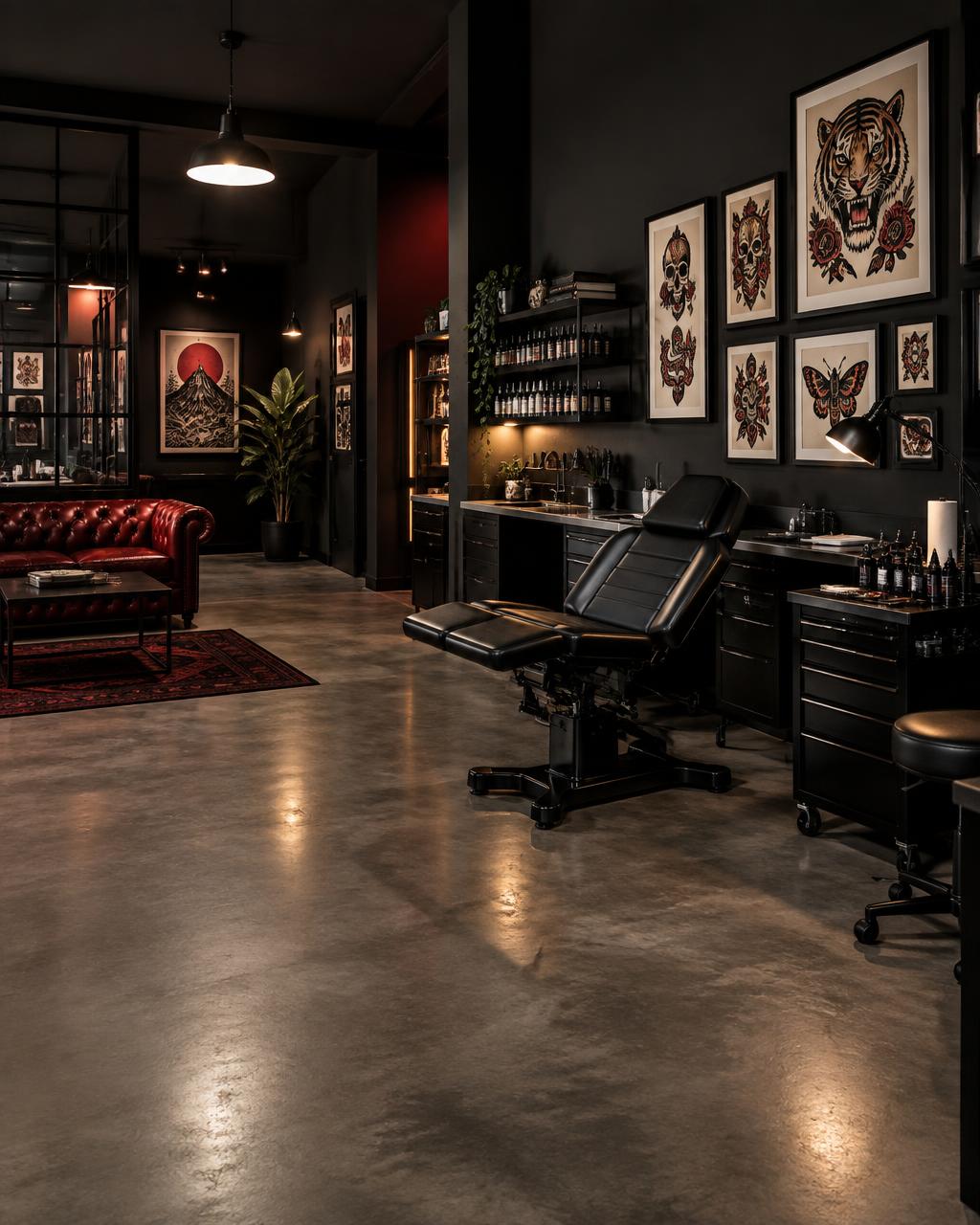 Tattoo studio interior